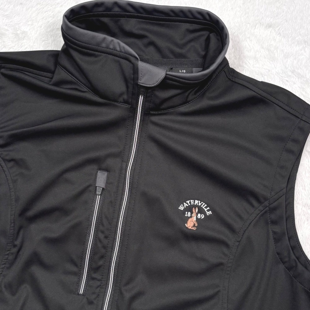 Waterville Abacus Vest Women L(FIT S)Black Windvent Zip Rabbit Logo Golf Ireland